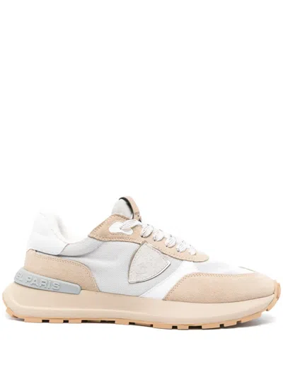 Philippe Model Logo-patch Panelled Sneakers In Neutrals