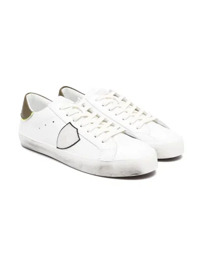 Philippe Model Kids' Logo-patch Sneakers In White