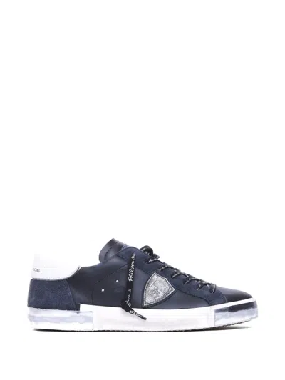 Philippe Model Logo Round Toe Sneakers In Blue