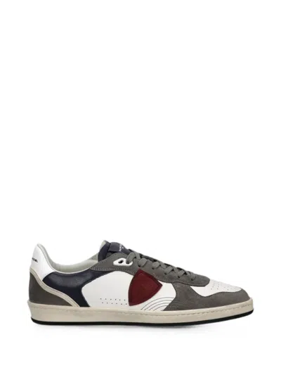 Philippe Model Logo-patch Panelled Sneakers In Gray
