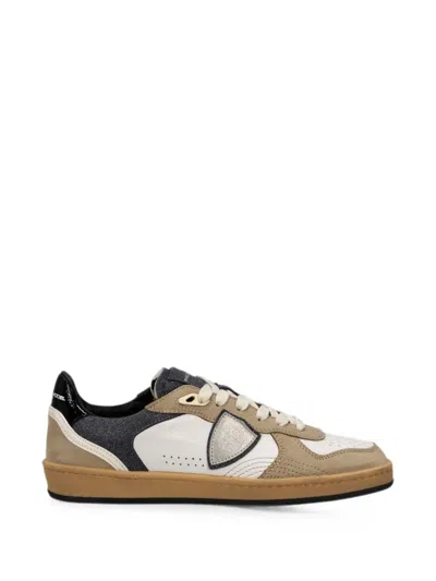 Philippe Model Logo-patch Panelled Sneakers In Brown