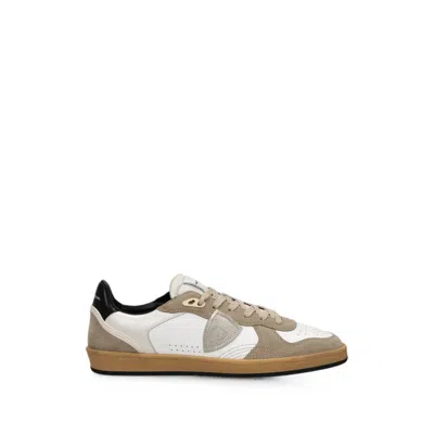 Philippe Model Logo-patch Panelled Sneakers In Neutral
