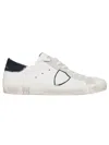 Philippe Model Low-top Calf Leather Sneakers With Suede Accents In White