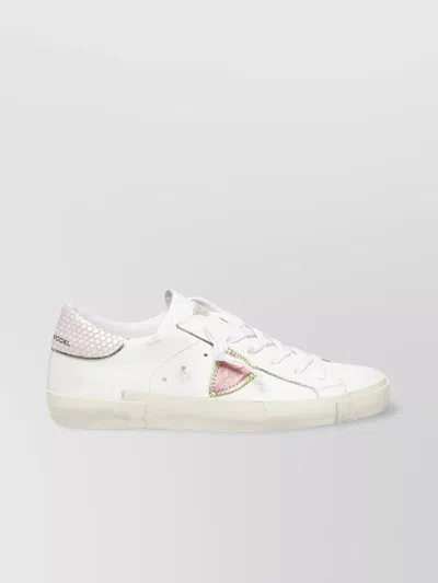Philippe Model Low-top Calfskin Sneakers Worn Finish