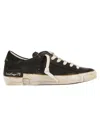 Philippe Model Low-top Distressed Black Goat Leather Sneakers In Black
