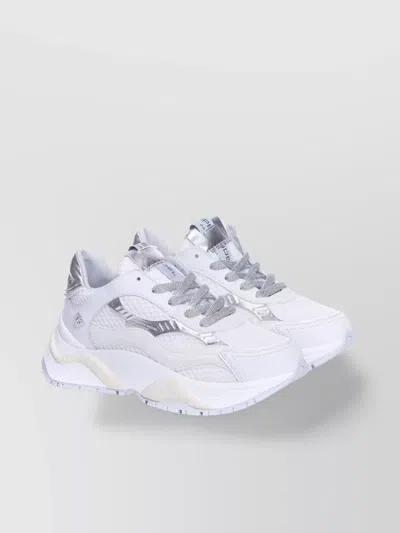 Philippe Model Low Top Leather And Fabric Sneakers In White