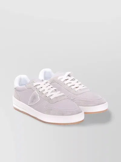 Philippe Model Low Top Leather And Suede Sneakers