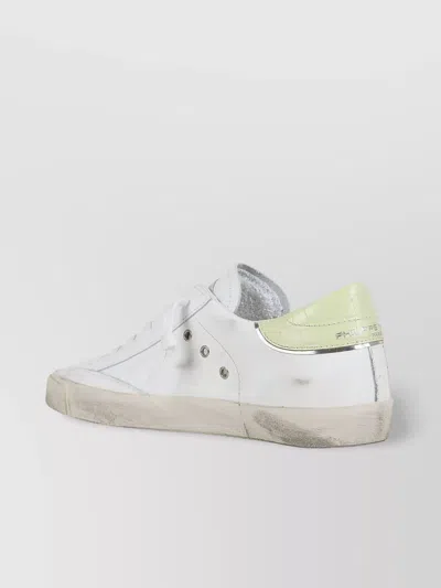 Philippe Model Low Top Leather Sneakers In White