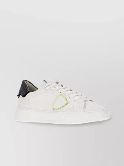 Philippe Model Low Top Leather Sneakers Temple In Grey