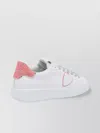 Philippe Model Low Top Leather Sneakers With Contrast Heel Tab