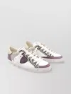 Philippe Model Low Top Leather Sneakers With Contrast Panels In White