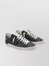 Philippe Model Low Top Leather Sneakers With Contrast Stitching