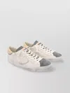 Philippe Model Low Top Leather Sneakers With Suede Accents