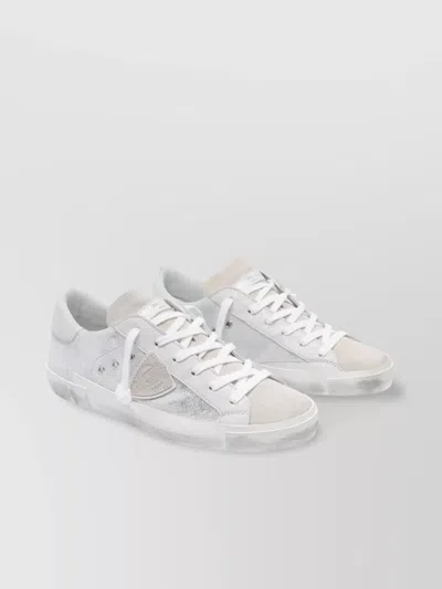 Philippe Model Low Top Rubber Sole Sneakers In Metallic