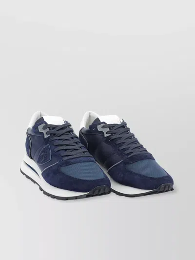 Philippe Model Low Top Sneakers Suede Panels In Blue