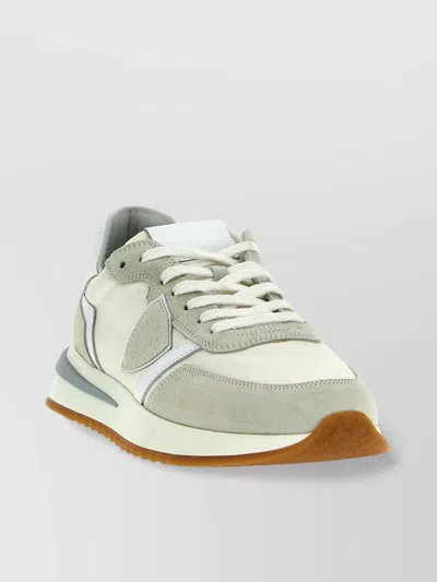 Philippe Model Low-top Sneakers With Contrast Stitching And Mesh Panels In White