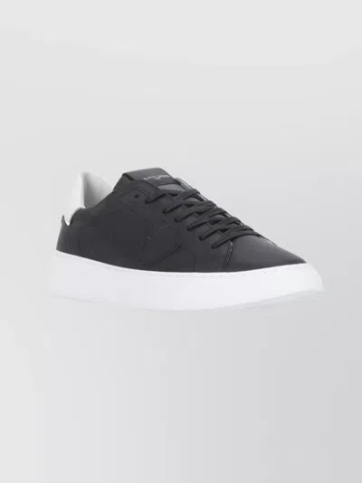 Philippe Model Low Top Sneakers With Round Toe And Contrasting Elements In Black