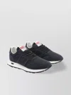 Philippe Model Low Top Sneakers With Rubber Sole And Suede Accents In Black