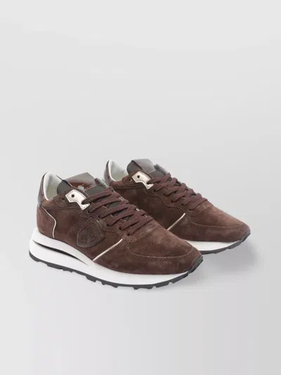 Philippe Model Low Top Suede Sneakers With Contrast Sole