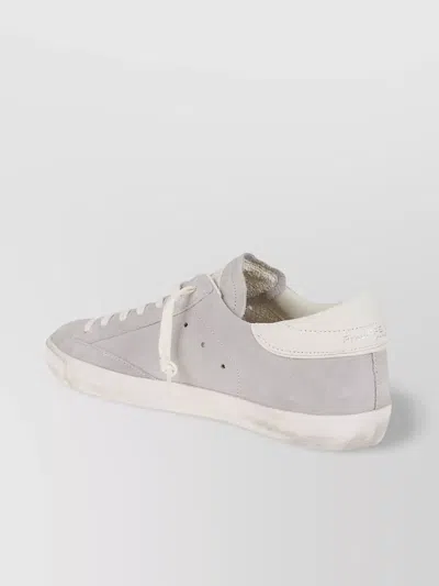 Philippe Model Low Top Suede Sneakers With Perforated Upper