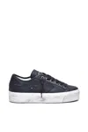 Philippe Model Low-top Black Leather Sneakers In Multi