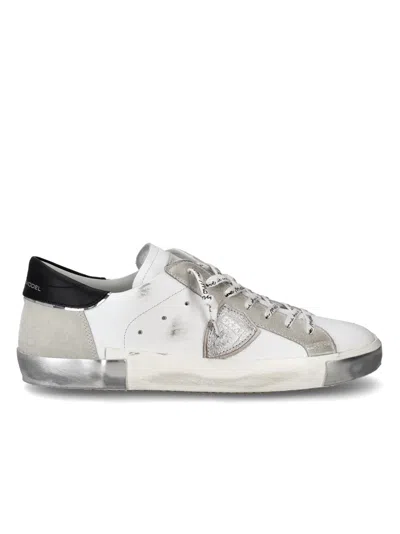 Philippe Model Low-top Leather Sneakers With Suede Overlays In Multi