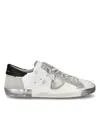 Philippe Model Low-top Leather Sneakers With Suede Overlays In White