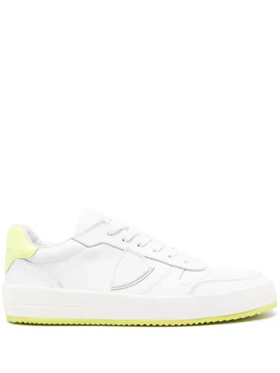 Philippe Model Perforated Leather Low-top Sneakers In White