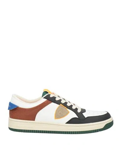Philippe Model Lyon Man Sneakers White Size 9 Leather, Textile Fibers In Multi