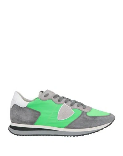 Philippe Model Man Sneakers Lime Green Size 9 Leather, Textile Fibers