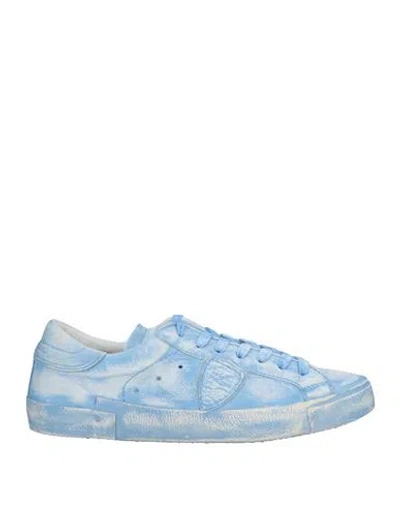 Philippe Model Man Sneakers Azure Size 8 Leather In Blue