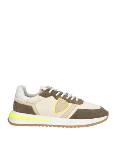 Philippe Model Man Sneakers Beige Size 9 Leather, Textile Fibers