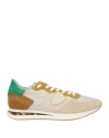 Philippe Model Man Sneakers Beige Size 9 Leather, Textile Fibers