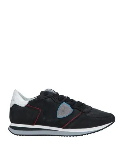 Philippe Model Man Sneakers Black Size 11 Soft Leather, Textile Fibers