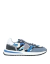 Philippe Model Man Sneakers Blue Size 8 Soft Leather, Textile Fibers In Blue