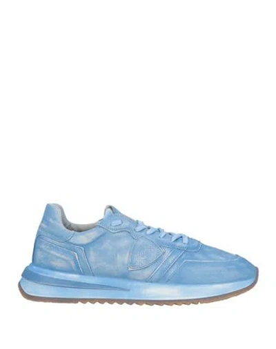 Philippe Model Man Sneakers Blue Size 9 Leather