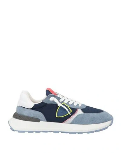 Philippe Model Man Sneakers Blue Size 9 Leather, Textile Fibers In Blue