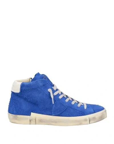 Philippe Model Man Sneakers Bright Blue Size 8 Leather