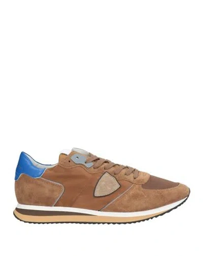 Philippe Model Man Sneakers Brown Size 7 Leather, Textile Fibers
