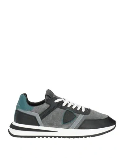 Philippe Model Man Sneakers Charcoal Size 12 Leather In Gray
