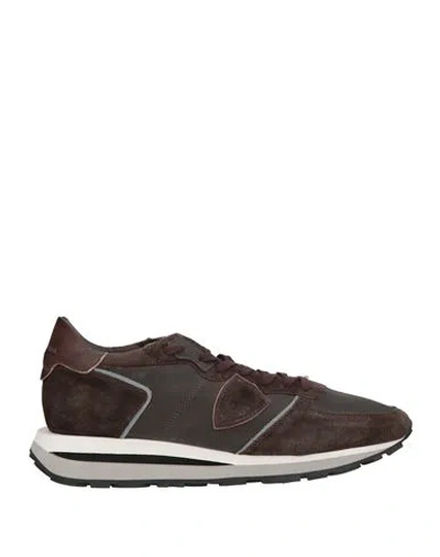 Philippe Model Man Sneakers Chocolate Brown Size 10 Leather, Textile Fibers