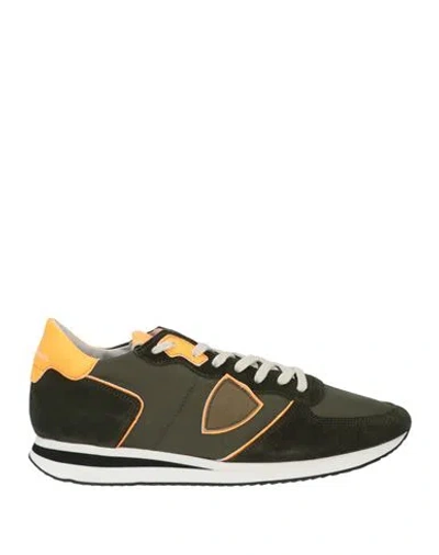 Philippe Model Man Sneakers Dark Green Size 10 Leather, Textile Fibers