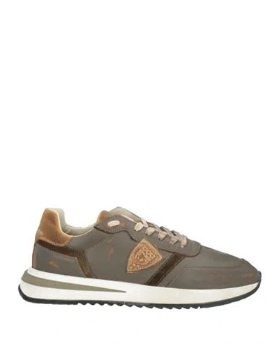 Philippe Model Man Sneakers Dark Green Size 9 Leather In Gray