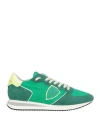 Philippe Model Man Sneakers Green Size 8 Leather, Textile Fibers In Green