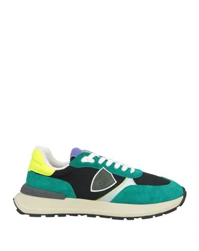 Philippe Model Man Sneakers Green Size 9 Leather, Textile Fibers