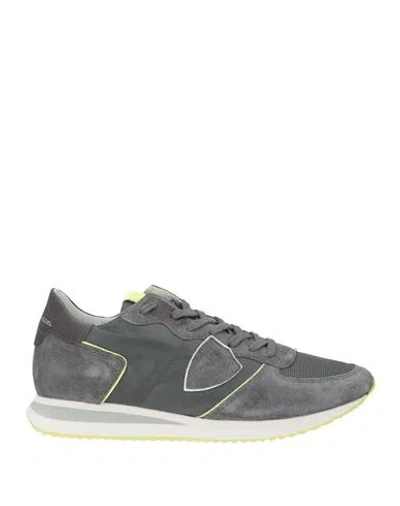 Philippe Model Man Sneakers Grey Size 9 Leather, Textile Fibers
