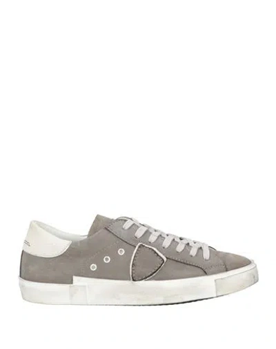 Philippe Model Man Sneakers Grey Size 8 Soft Leather
