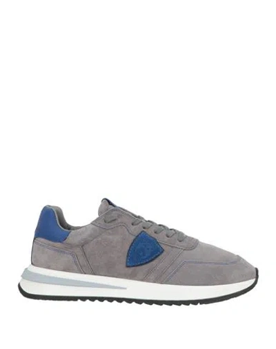 Philippe Model Man Sneakers Grey Size 9 Leather In Gray