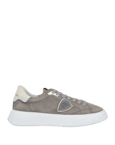 PHILIPPE MODEL PHILIPPE MODEL MAN SNEAKERS GREY SIZE 8 LEATHER
