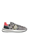 Philippe Model Man Sneakers Grey Size 9 Leather, Textile Fibers In Grey